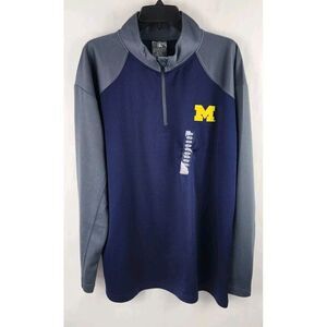 NWT Michigan Wolverines Knights Apparel Long Sleeve Navy 1/4 Zip Pullover